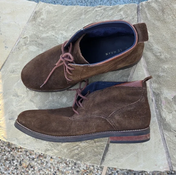 Cole Haan Ogden Stitch Chukka Boot Brown Suede C26393 Shoes 12M - Picture 5 of 10
